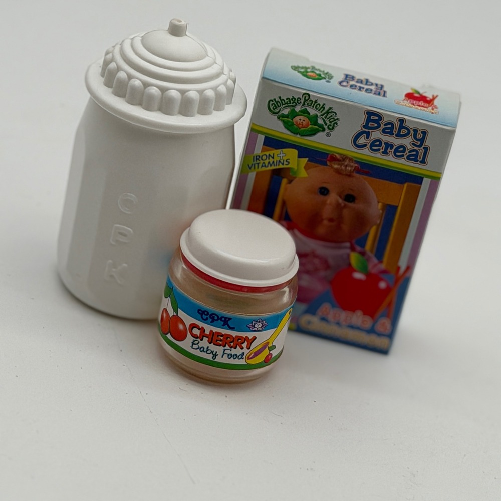 Vintage Cabbage Patch Kids Doll Food Accessories Bottle Cereal Cherry Jar CPK - Picture 3 of 8